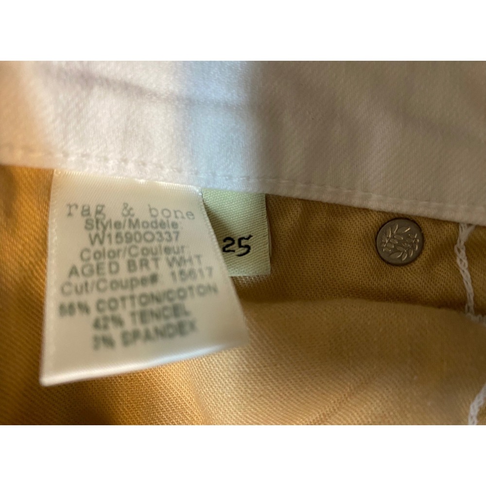 Rag & Bone The Dre in Aged Bright White Jeans Size 6/25 Made in USA - Picture 8 of 10